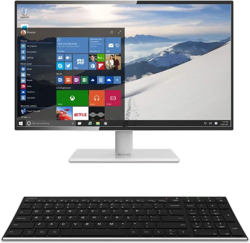 Vista 7 de Arteck USB Wireless Keyboard Stainless Steel Ultra Slim Keyboard with Numeric Keypad for Computer/PC/Laptop and Windows 11/10/8 Rechargeable Battery