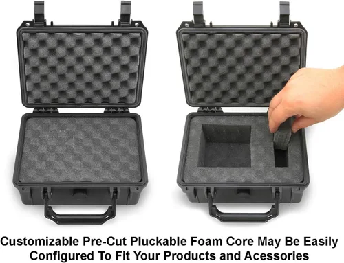 Vista 5 de Cloudten 9 inch Airtight Case with Impact Absorbing Customizable Foam, Includes Case Only