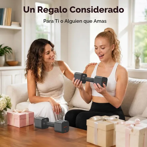 Vista 9 de FEIERDUN DB3 - Juego de mancuernas ajustables 5 en 1, 6 libras/10 libras, pesas ajustables para mujeres en casa, pesas de mano estables de doble