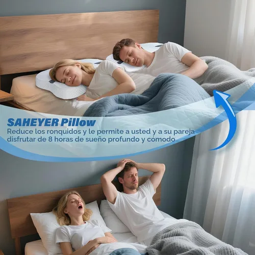 Vista 6 de SAHEYER Almohada antironquidos para dormir de lado, ayuda para evitar ronquidos con espuma viscoelástica, almohada ortopédica para dormir, solución