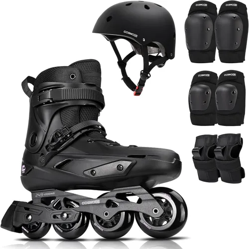 TT - Patines en línea de alto rendimiento con casco y equipo de protección, para hombres y mujeres, paquete con rodilleras, coderas, muñequeras