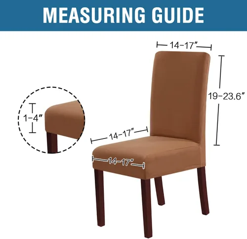 Vista 2 de H.VERSAILTEX Juego de 2 fundas 100% impermeables para sillas de comedor, fundas elásticas para sillas de comedor, fundas protectoras para sillas