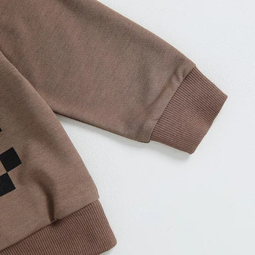 Vista 6 de Ropa para el día de San Valentín para bebé, sudadera de manga larga con letras, pantalones deportivos elásticos para otoño e invierno