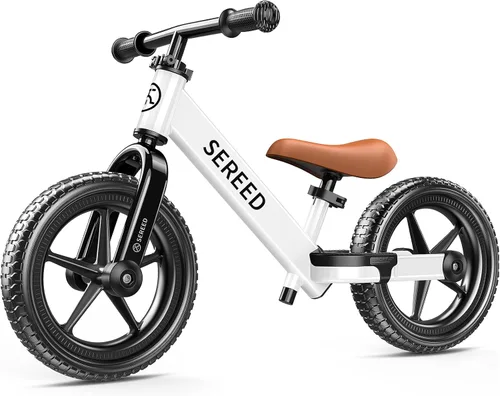 Vista 15 de SEREED Bicicleta de equilibrio para niños de 2 a 5 años, sin pedales, ajuste sin herramientas, placa personalizable con calcomanías, regalo para Rosa