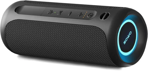 Altavoz portátil inalámbrico, altavoz Bluetooth impermeable IPX7, sonido estéreo fuerte de 25 W, tecnología Bassboom, emparejamiento TWS, micrófono