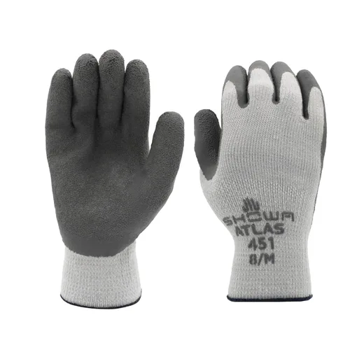 SHOWA Atlas 451 - Guantes de trabajo de invierno de uso general aislados con revestimiento de látex de goma natural con forro de mezcla de