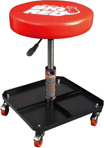 Vista 9 de BIG RED ATRHL6201R Torin - Asiento neumático de arrastre para taller/taller de rodadura de servicio pesado: Taburete mecánico acolchado ajustable