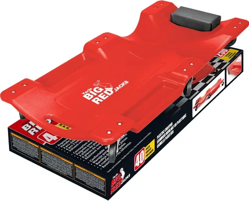 Vista 7 de BIG RED 36" Creeper Acolchado de Garaje/Taller de 2 Piezas con Ruedas, Carrito de Mecánico con Reposacabezas y 6 Ruedas, Rojo TR7565R Torin