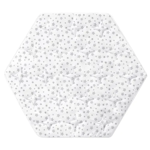 Vista 9 de Tapete de Colchón Hexagonal para Corralito Azul, Tapete Antideslizante para Corralito para Regalo Play Yard Corralito de 6 Paneles, Compatible