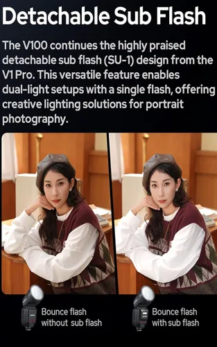 Vista 7 de GODOX V100 V100N V100-N Flash de cámara para Nikon Flash Speedlight, 100Ws 2.4G TTL1/8000 HSS, 400 destellos de potencia completa, batería de iones