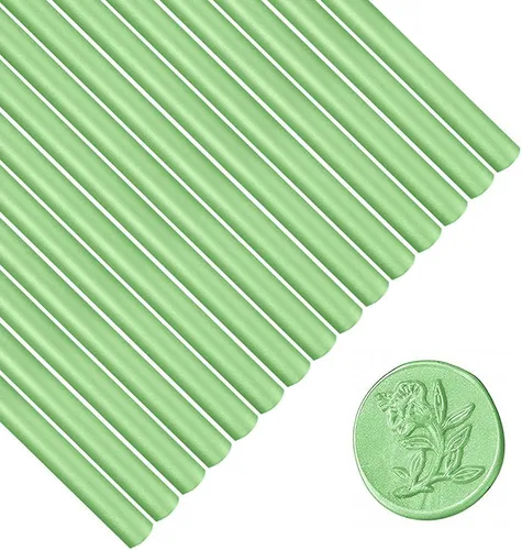 Vista 8 de 15 barras de sellado de cera para pistola de pegamento para sello de cera, palos de sellado de cera plateada para invitaciones de boda, tarjetas