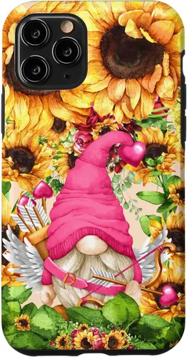 Vista 29 de Valentines Gnome in Cupid Costume for Women with Sunflower Case for iPhone 17