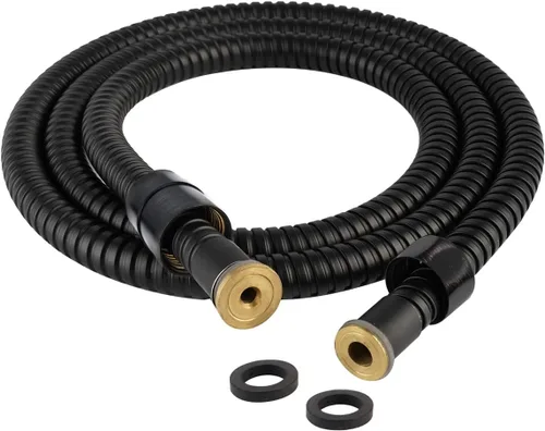 Vista 14 de Hibbent Manguera de ducha totalmente metálica, manguera de ducha de baño extra larga de acero inoxidable de 90 pulgadas, extensión de manguera