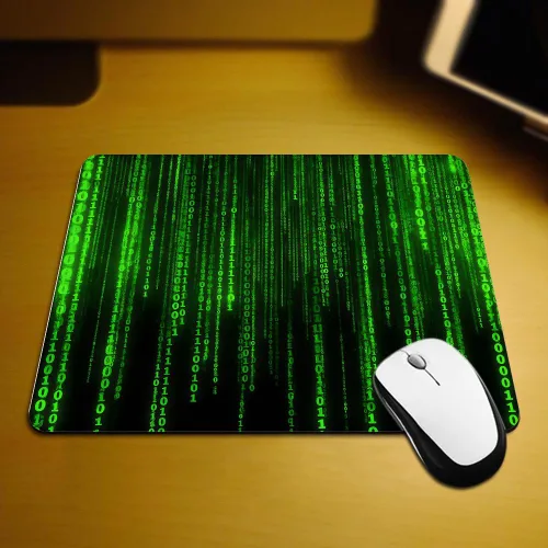 Vista 2 de Alfombrilla de mouse para juegos, estilo matriz, codificación, de goma antideslizante, para computadoras, laptop, oficina, hogar, rectangular
