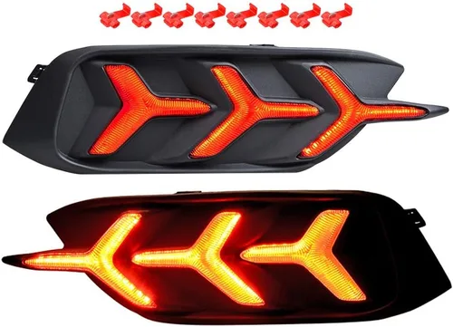 Lámparas de reflector de parachoques LED con lente roja compatibles con Honda Civic LX EX Touring Sedan 2016-2021 - Luz de freno trasera y luz