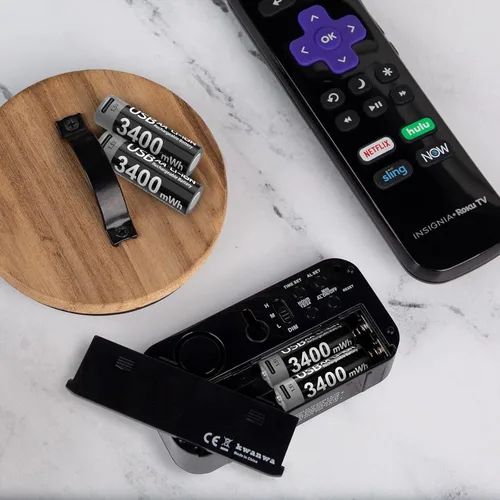 Vista 8 de Paquete de 4 baterías de litio recargables AA con cable de carga USB-C, 1000 ciclos, 1.5 V, 3400 mWh, baterías dobles A