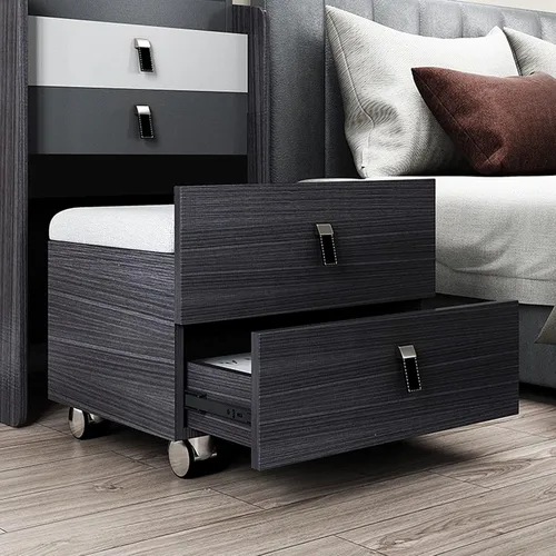 Vista 7 de ATAAY Escritorio de tocador, juego de tocadores con espejo abatible, mini mesa de tocador, escritorio de maquillaje con taburete, 2 cajones