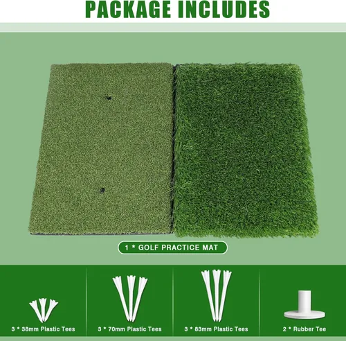 Vista 6 de Premium Golf Hitting Mat, 10mm Foam Padding with Rubber Backing Golf Mat, Golf Practice Mat for Indoor and Outdoor Training