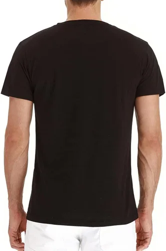 Vista 2 de Camisetas casuales de manga corta Henley para hombre cuello redondo medio botón con bolsillo