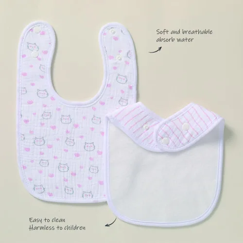 Vista 3 de Paquete de 6 baberos de muselina unisex para bebés, absorbentes, suaves y lindos para bebés niños y niñas, 100% algodón