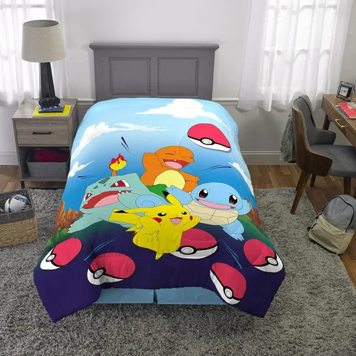 Vista 6 de Franco Collectibles Edredón reversible y súper suave de Batman de DC Comics, ropa de cama clásica de microfibra, tamaño reina