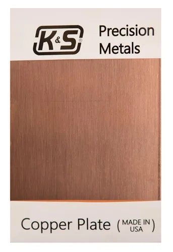 K&S Precision Metals - Placa de grabado de cobre 6601 – 0.050 pulgadas de grosor x 4 pulgadas de ancho x 6 pulgadas de largo – Manualidades de