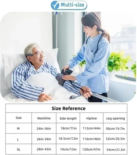 Vista 2 de WEEOATAR Ropa interior poscirugía con broches, recuperación quirúrgica elástica, ropa interior médica para ancianos, discapacitados, posparto Hombre