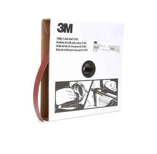 3M Rollo de tela utilitaria 314D, 1 in x 50 yd P220 J-weight