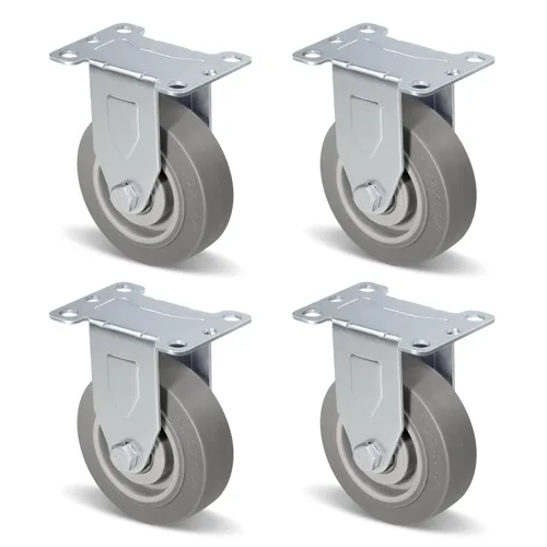 Vista 14 de Ruedas resistentes de 3 pulgadas, ruedas giratorias con frenos, ruedas de placa con rueda de goma para muebles, plataforma, camión, carrito