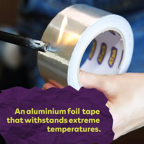 Vista 4 de ATack Cinta adhesiva reflectante de papel de aluminio, 2 pulgadas x 75 pies, 3.6 mil, cinta HVAC de aluminio de alta temperatura y resistente