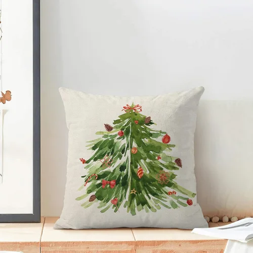 Vista 3 de AEIOAE Juego de 2 fundas de almohada de árbol verde acuarela de 18 x 18 pulgadas, almohadas decorativas de bosque natural, fundas de almohada