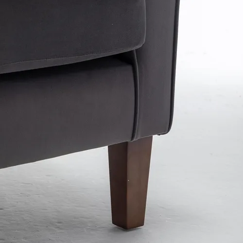 Vista 19 de Sillón clásico con marco de madera de abedul y cómodos reposabrazos enrollados, sillones para sala de estar, dormitorio y decoración de oficina