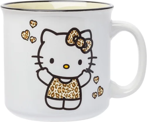 Vista 23 de Silver Buffalo - Taza grande de cerámica estilo cámper de Sanrio Hello Kitty y sus amigos con patrón a cuadros, 20 onzas