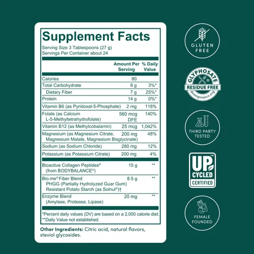 Vista 5 de Bio.me GLP-1 Support – Polvo GLP-1 de múltiples beneficios para el manejo del peso y la salud digestiva – Mantén los niveles de energía - 7g