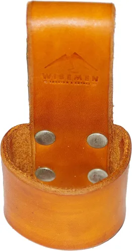 Vista 3 de Wisemen Trading Trabillas o funda para cinturón de hacha, cuero de grado superior de color marrón verdoso