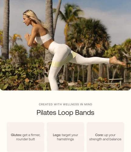 Vista 4 de BetterMe - Kit de viaje de pilates – Bandas de bucle de pilates, bandas de peso y resistencia – Kit de pilates portátil para mujer – Juego compacto