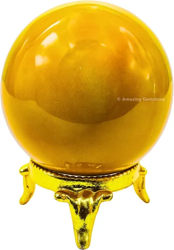 Vista 71 de Amazing Gemstone Bola de cristal de Yaxaita con soporte, bolas de meditación de esfera de cristal de 1.5 pulgadas para brujería y bolas decorativas