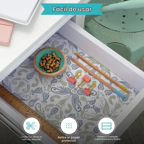 Vista 6 de Con-Tact Brand Cubierta creativa autoadhesiva, forro adhesivo para estantes, forro adhesivo multiusos de vinilo para cajones, fácil de usar y Sabio