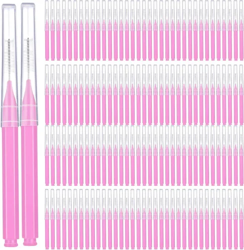 Vista 18 de Patelai 100 piezas cepillo para brackets cepillo interdental palillo de dientes cabezal de hilo dental cepillo de higiene dental limpiador