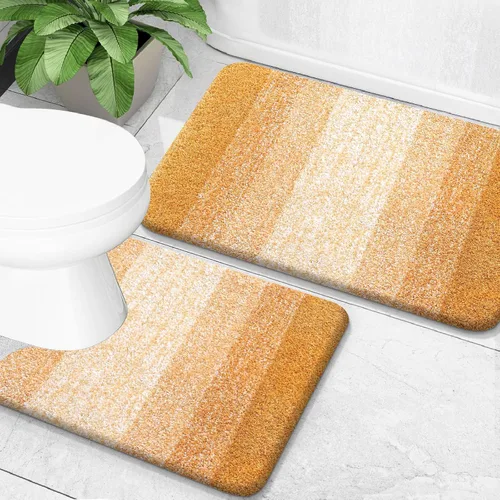 Vista 20 de OLANLY - Juego de tapetes para baño de 2 piezas, de microfibra, suaves y absorbentes, antideslizantes, lavables a máquina y para secadora, felpudos