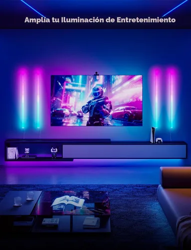 Vista 2 de Govee Glide - Luces de pared, luz LED RGBIC, luz inteligente para juegos que funciona con Alexa y Google Assistant, barra de luces RGB, luces
