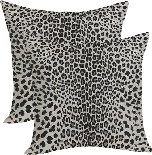 Vista 11 de Fundas de Almohada de Antílope 16x16 Paquete de 2, Fundas de Almohada Decorativas con Estampado de Piel de Animal Azul Marino, Fundas de Almohada