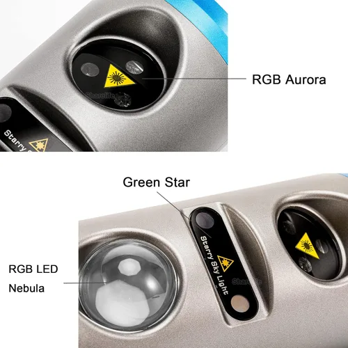 Vista 2 de Nebulosa LED RGB recargable con control remoto + RGB Aurora + luz de cielo estrellado láser verde proyector de efecto romántico para DJ iluminación