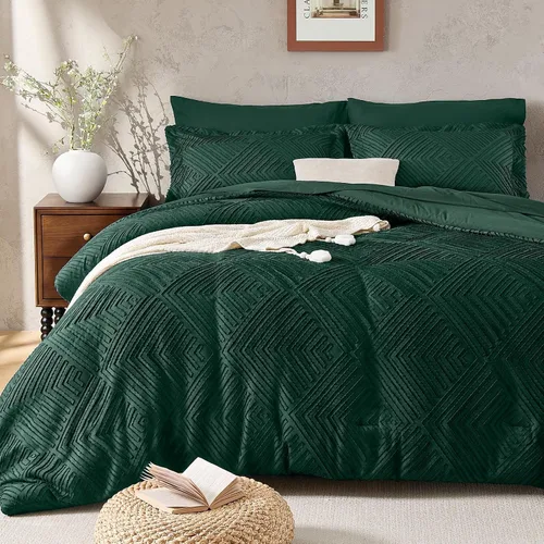 Vista 18 de JOLLYVOGUE Juego de edredón Queen de 7 piezas, cama bohemia copetuda en una Edredón ultra suave, certificado OEKO-TEX, para todas las estaciones