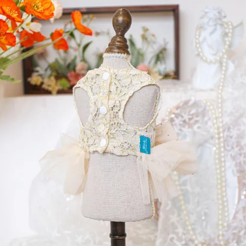 Vista 10 de Moda Vestido de Princesa de Encaje para Perro Cachorro Dulce para Perro EXTRAL Pequeño y Pequeño A-Negro XX-Pequeño