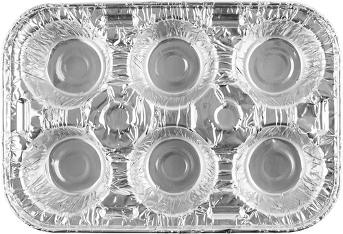 Vista 6 de PLASTICPRO Moldes de papel de aluminio para muffins reutilizables y desechables, molde de papel de aluminio para muffins y tartas