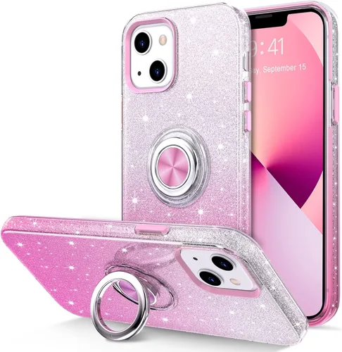 Vista 26 de Hython Funda para iPhone 13 con soporte de anillo [soporte de anillo giratorio de 360° con soporte magnético] [Soporte de montaje en automóvil]