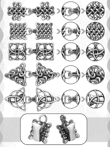 Vista 5 de Syhood 5 clips de chal con cierre de capa, clips para suéter, cuello vintage, broches de capa retro y chales plateados