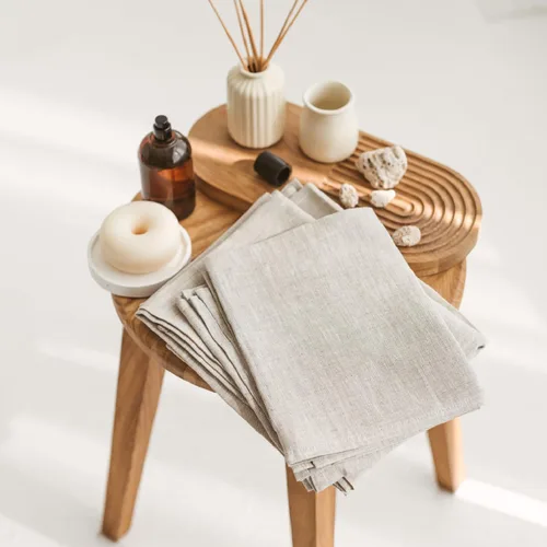 Vista 9 de Pure 100% Linen Flax Washcloths - 4-Pack Natural Linen Dish Towels and Dish Cloths Set - Tea Towel Cloth Napkins - Small Hand Towels for Kitchen