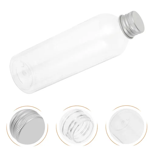 Vista 6 de ULTECHNOVO 10 botellas de bebida con tapas, botella de agua, botellas de jugo portátiles, exprimidor portátil, botella de café transparente, a